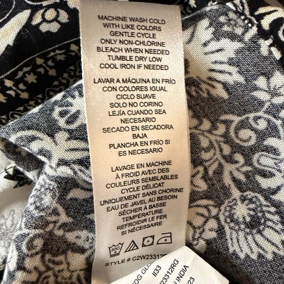 Casa Cabana Boho Blouse Shirt Top Tunic Mixed Print Black White XL bv - Picture 8 of 8